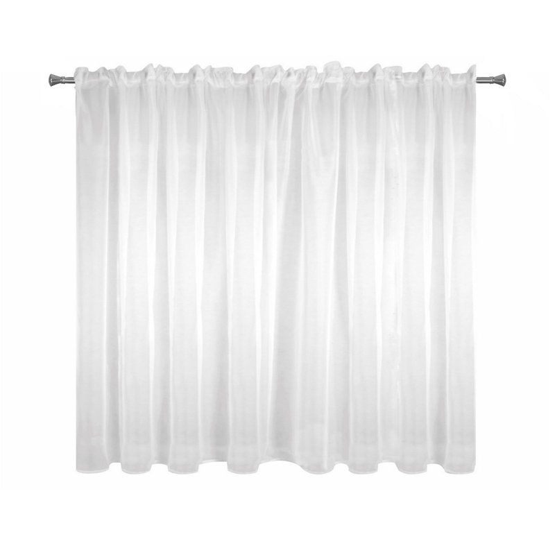 Kashmier Sheer Curtain Single Panel, White, 150cm H x 350cm W
