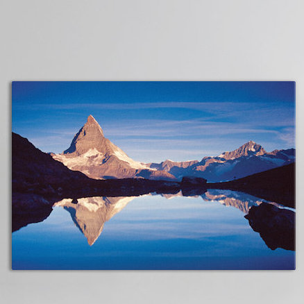 Dawn Reflection of Matterhorn, reproduction de photo sur toile tendue, H 18 po x l 26 po x P 1,5 po, Toile avec cadre noir