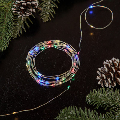 50 Battery Operated LED Micro Fairy Lights - 16ft Copper Wire