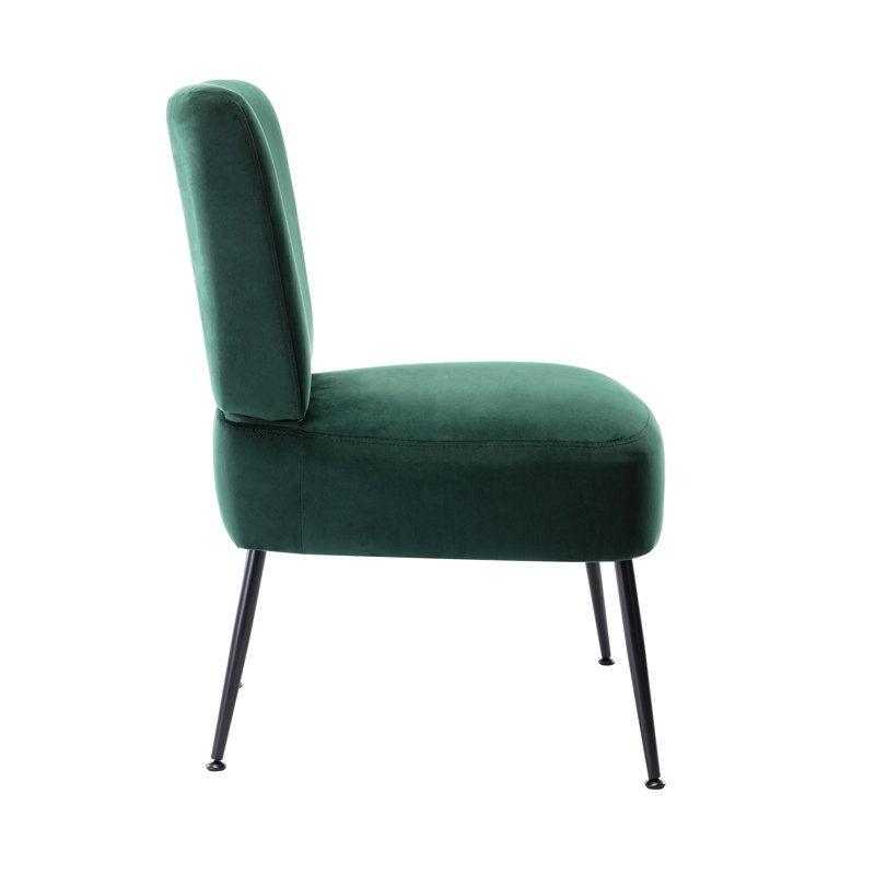 Bohn Velvet Slipper Chair, Green