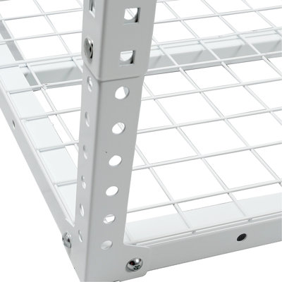 2x8ft Heavy Duty Metal Overhead Garage Storage Rack, White, 400lbs Support Ability, 22 - 40 Inches Height Alteration, Utilize Ceiling Space Well White 450lbs Capacity Limit, Adaptable,