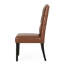 Ensemble de 2 chaises de salle à manger Kd, cuir d'unité centrale brun, capitonnage à boutons tendance, coutures en losange intrigantes, pieds fuselés enchanteurs