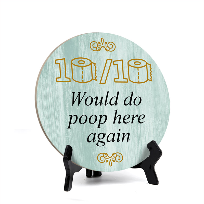 Would Do Poop Here again Table Sign, Green