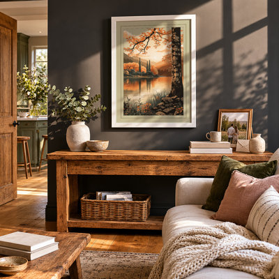 Birch At Golden Hour Vintage - Print