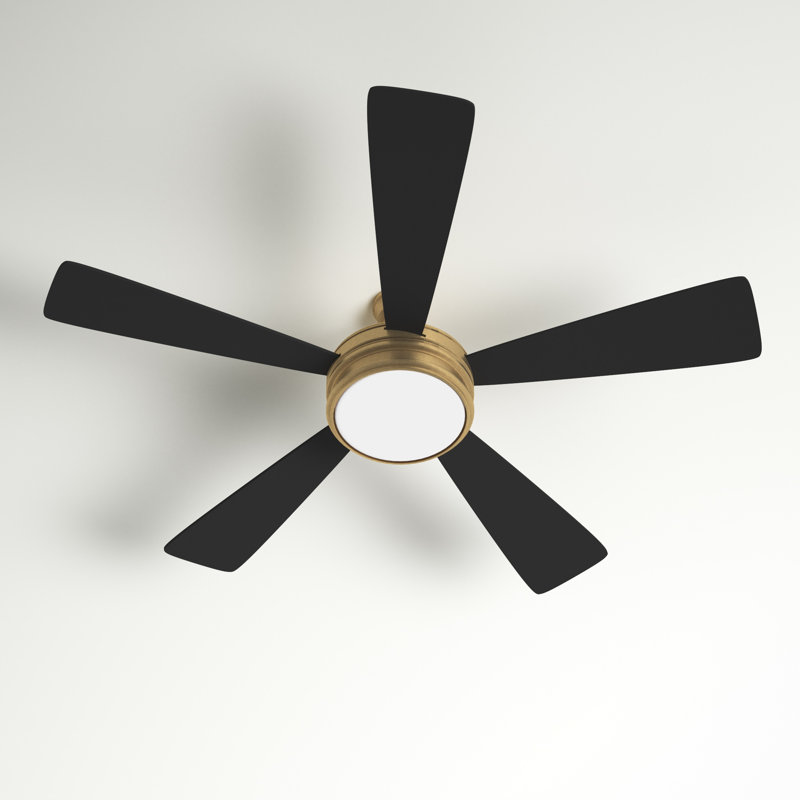 52'' Ceiling Fan with LED Lights, Satin Brass with Flat Black/Mesquite Blades