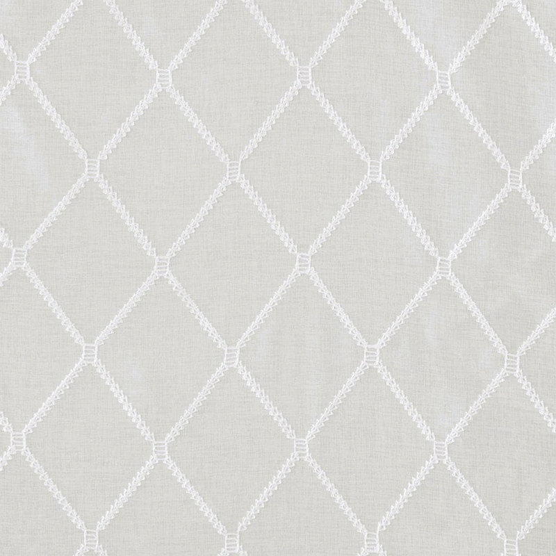 Écharpe de fenêtre transparente brodée diamant, Blanc / Blanc, L 50,05 po x L 144,05 po