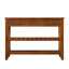 Console avec 2 tiroirs de rangement et 2 tablettes à niveaux, buffet style Mid-Century en bois massif de 42 po-785055401