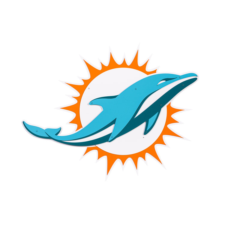 «Miami Dolphins Layered», art mural en métal