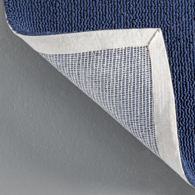 Tapis d'intérieur / extérieur bleu marine crocheté à la main Burchell, Carré 6 pi
