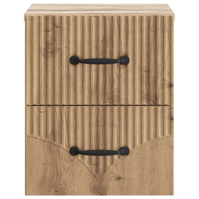 34.5cm W Manufactured Wood Bedside Table, Artisan Oak