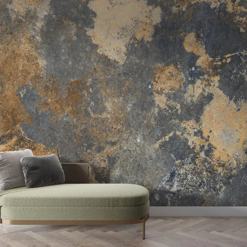 Industrial Rust Patina Abstract Wall Mural, 138" L x 105.96" W