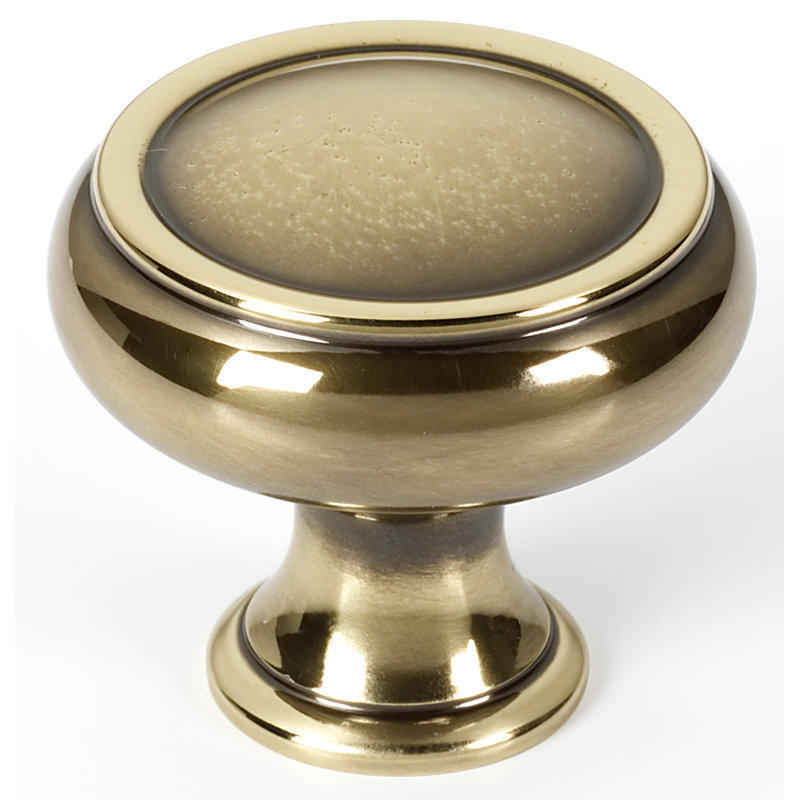Poignée champignon, H 1,25 po x l 1,25 po x P 1,125 po, Antique poli