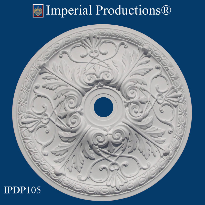 Médaillon de plafond, H 2 1/2 po x l 32 1/2 po x P 32 1/2 po