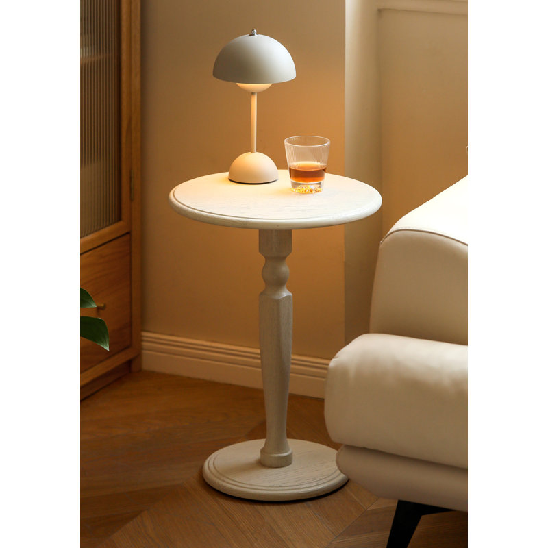  Table de bout 21 po H, White-stained Poplar