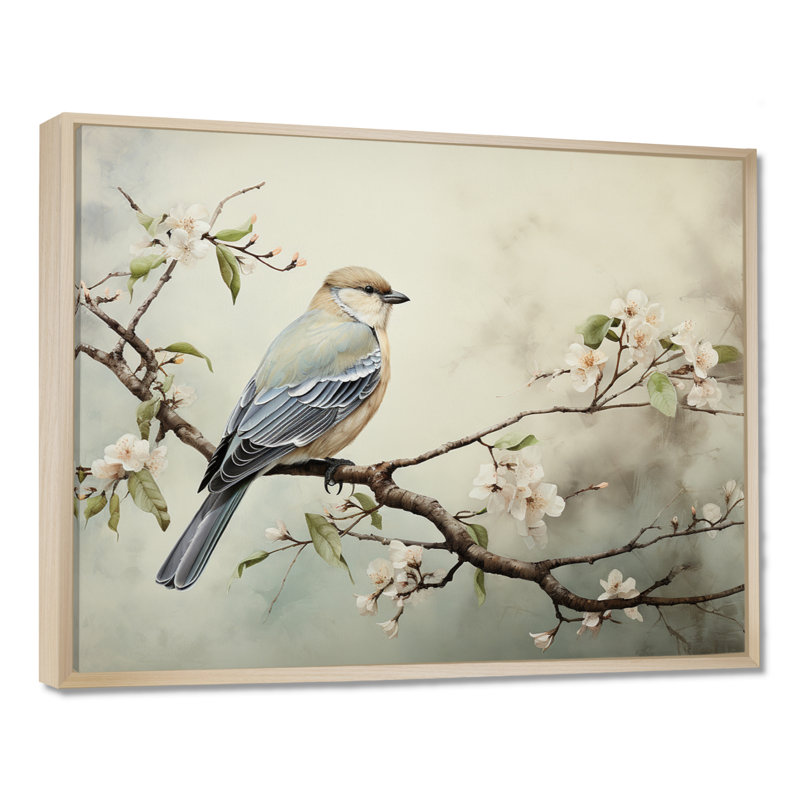 Oiseau majestueux, oiseau, art mural, H 34 po x l 44 po x P 1,5 po, Cadre flottant érable