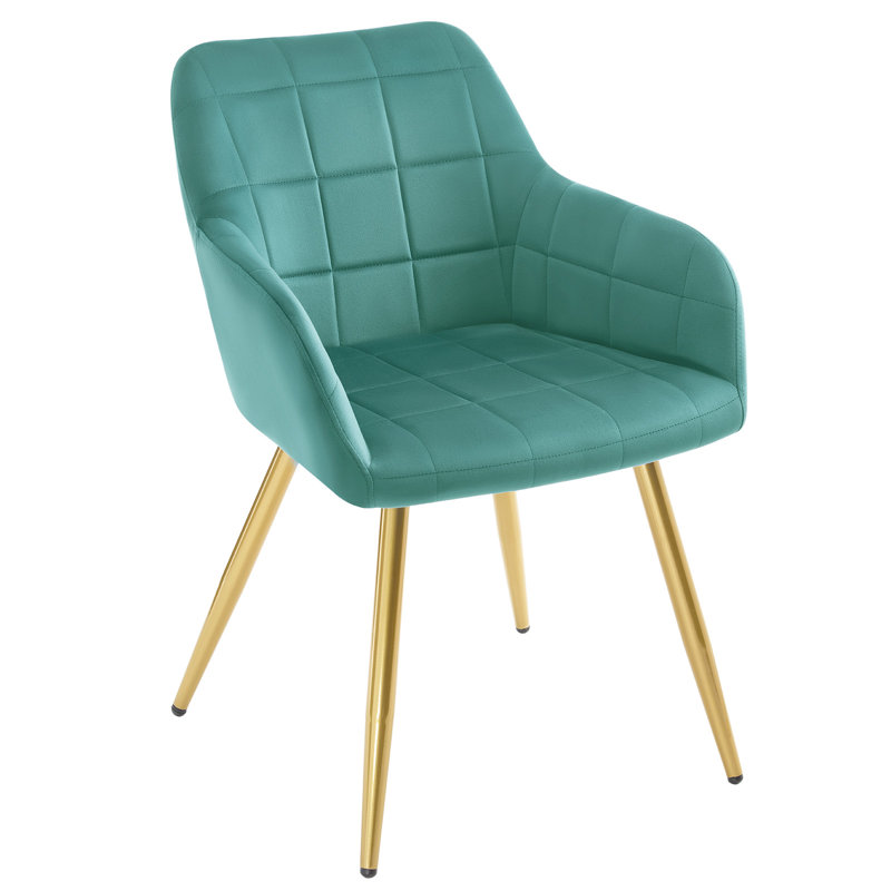 Palumbo Upholstered Dining Chair, Gold, Mint, 1