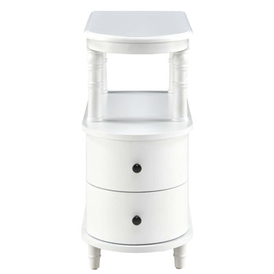 Wexford Collection Mid-Century Modern Wood End Table with Drawers and Storage, Narrow Rectangular Side Table for Living Room, Bedroom and Small Spaces