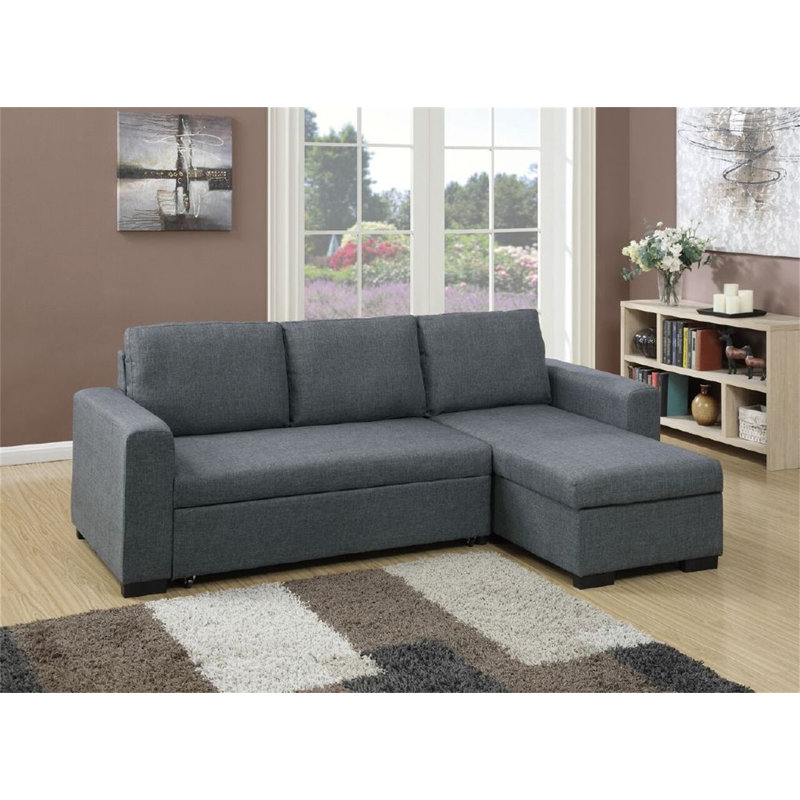 Canapé-lit modulaire réversible en fibre de gris convertible Living Room Furniture