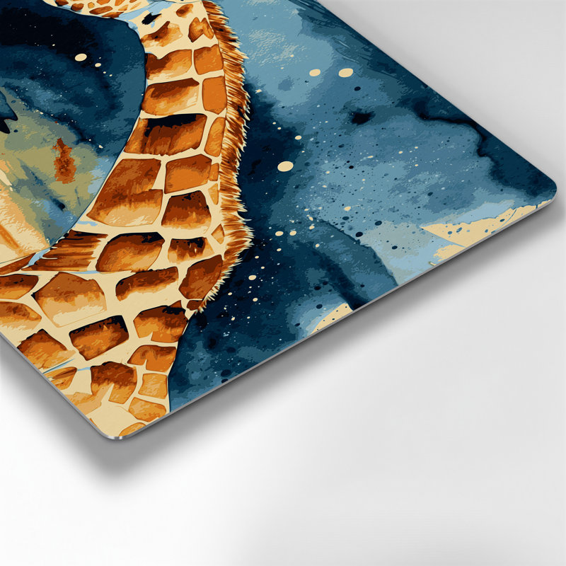 Faune girafe gris, art mural en métal, H 11 po x l 14 po