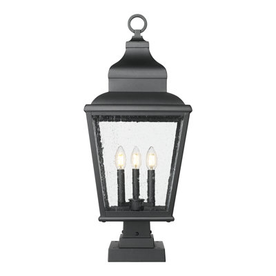 Raphael 29.25 inch Sand Black 3 Light Outdoor Pier Mounted Fixture