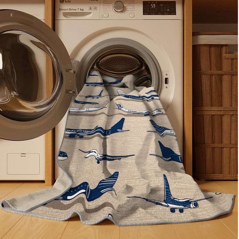 Tapis de transport gris lavable à la machine, Rond 5 pi