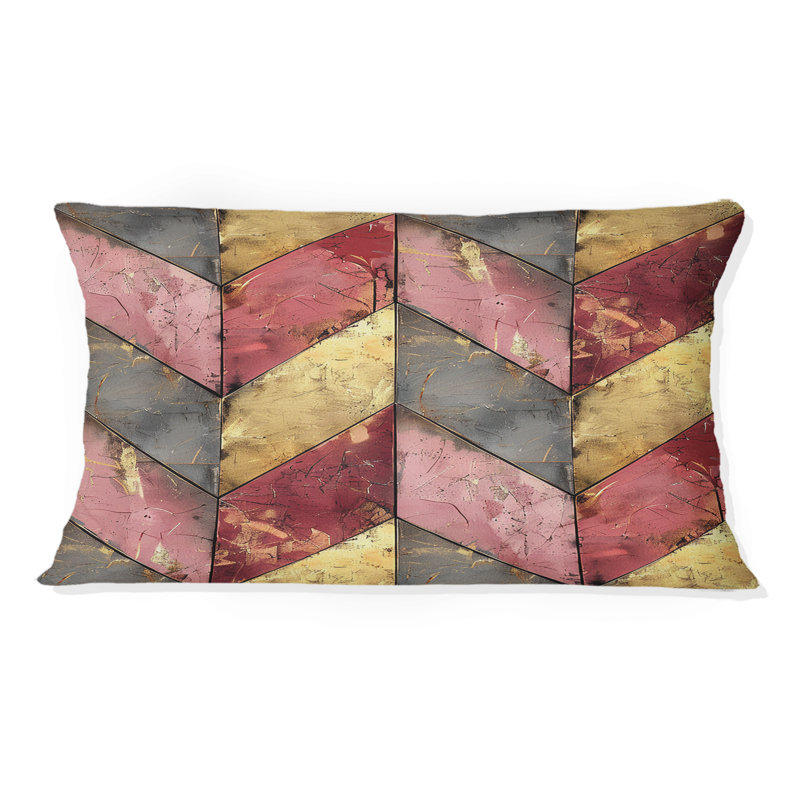 Coussin à chevrons Mid-Century