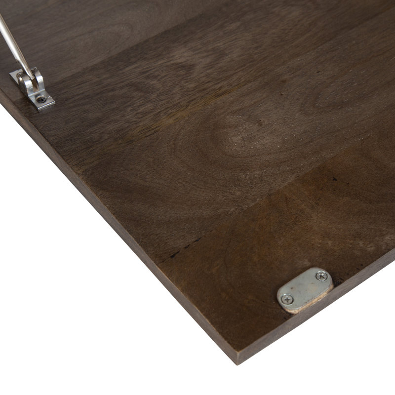 Bureau flottant en bois massif Aerick, Choco