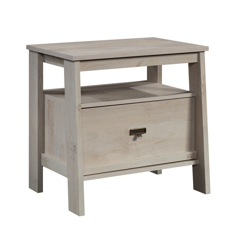 Table de chevet rectangulaire brune avec tiroir, finition chaleureuse pour compléter le décor de la chambre à coucher, rangement polyvalent, bois d'ingénierie, taille compacte, support facile à assembler, tiroir coulissant, tablette ouverte pour