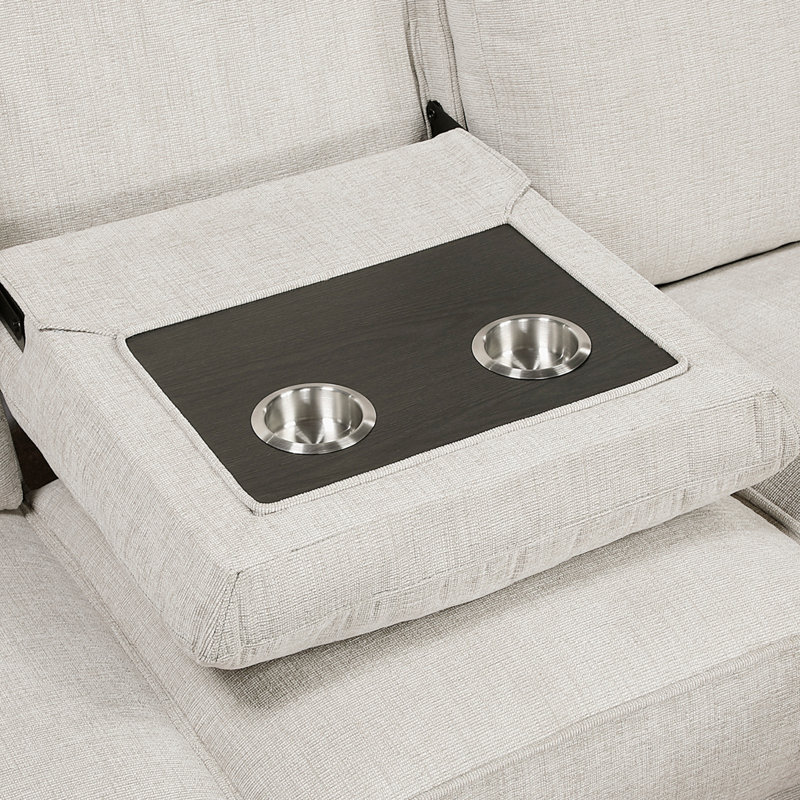 Canapé modulaire inclinable en chenille l 89,5 po Lashanda, Chenille beige