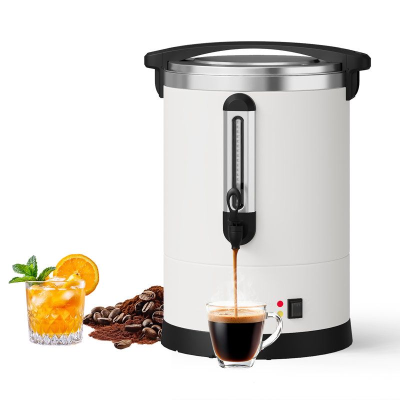 14L Double Wall Stainless Steel Commercial Coffee Urn - Electric Percolator Coffee Maker & Hot Water Dispenser, Large Capacity, Easy Clean for Buffet, Catering, Weddings, Parties, Events