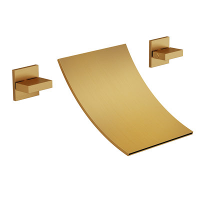 2 Handle Wall Mount Waterfall Bathroom Roman Tub Faucet