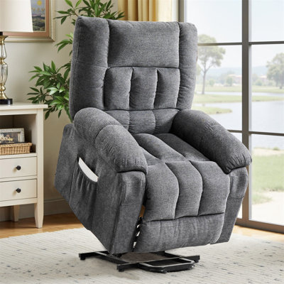 Oversized Power Lift Recliner Chair, Large Electric Recliner With Massage, Cup Holders, Side Pockets