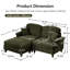 Canapé modulaire en chenille à bras évasé l 76,4 po x P 55,1 po x H 36,6 po Elegance-663677380
