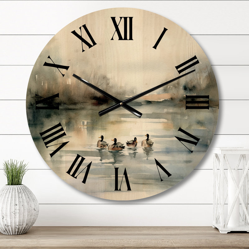 Horloge murale Ducks in Pond II, Petit