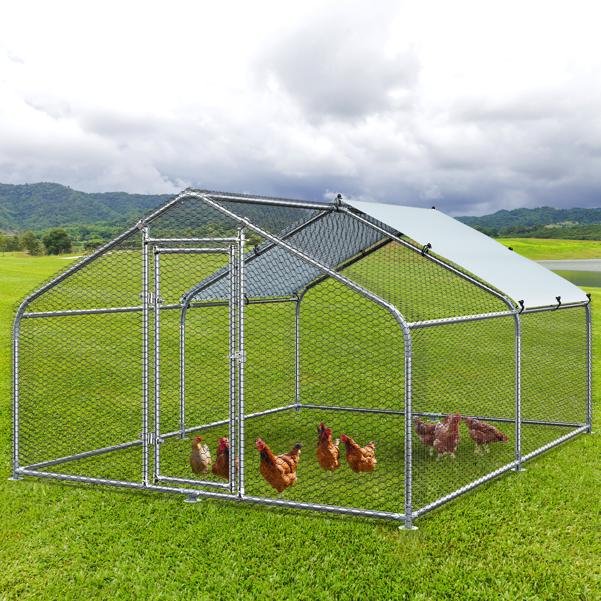 Tucker Murphy Pet™ Deretha Heavyduty Chicken Run Chicken Coop