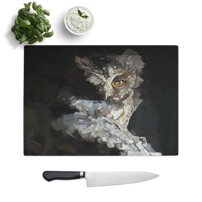 Tempered Glass Owl Chopping Board