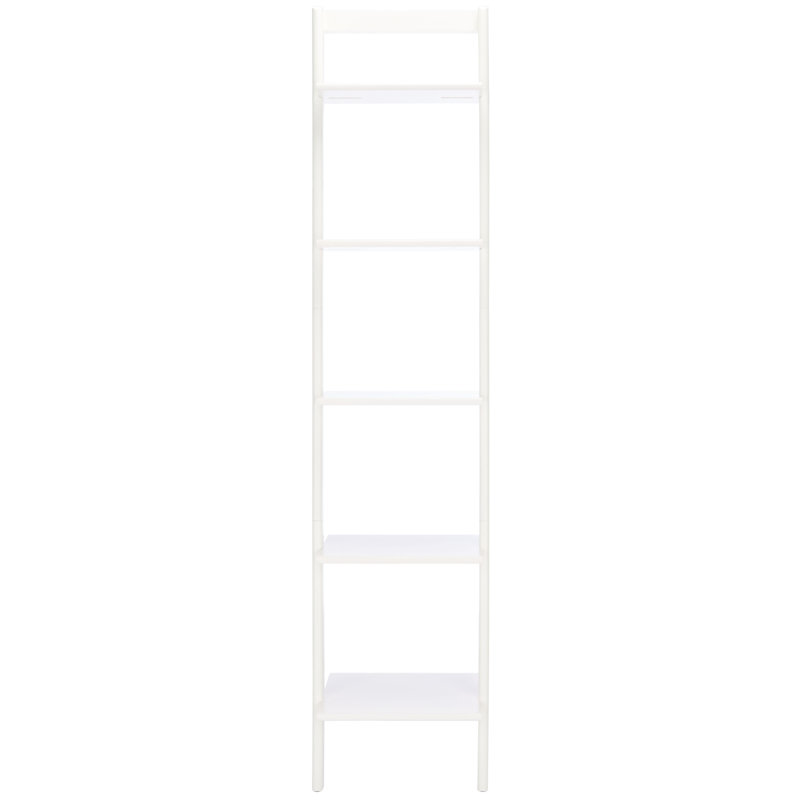 Joe Ladder Bookcase, White, 76" H x 17" W x 14" D