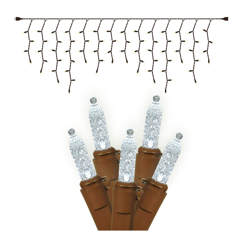 LED M5 Icicle Christmas light set, White