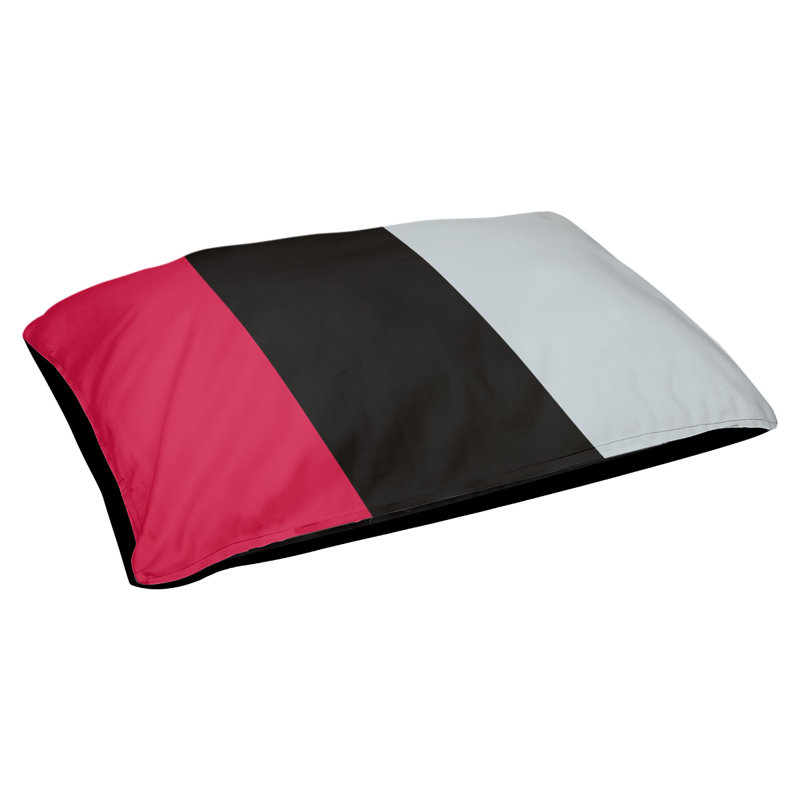 Coussin Golden State, Très grand (l 50 po x P 40 po x H 17 po), Rouge / Noir / Argent