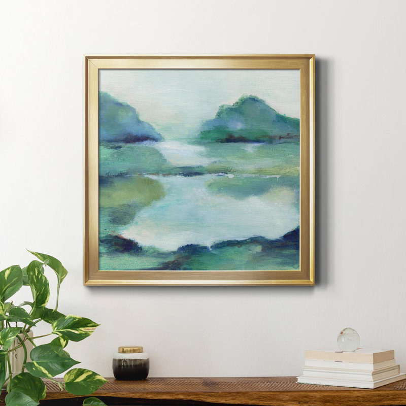 " Lush Valley I " Painting Print, Gold Framed Canvas, 32" H x 32" W x 1" D