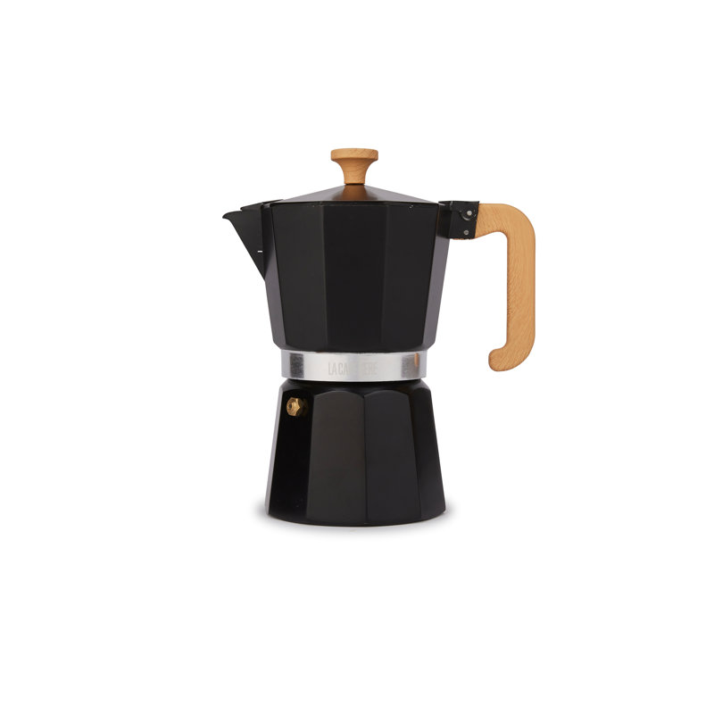 La Cafetière Venice Aluminium Espresso Maker, 19.5cm H x 17cm W x 10.5cm D, Black
