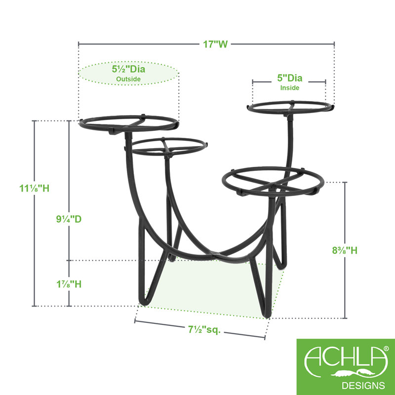 Black Iron Mid-Century Modern Multi-Tier Plant Stand