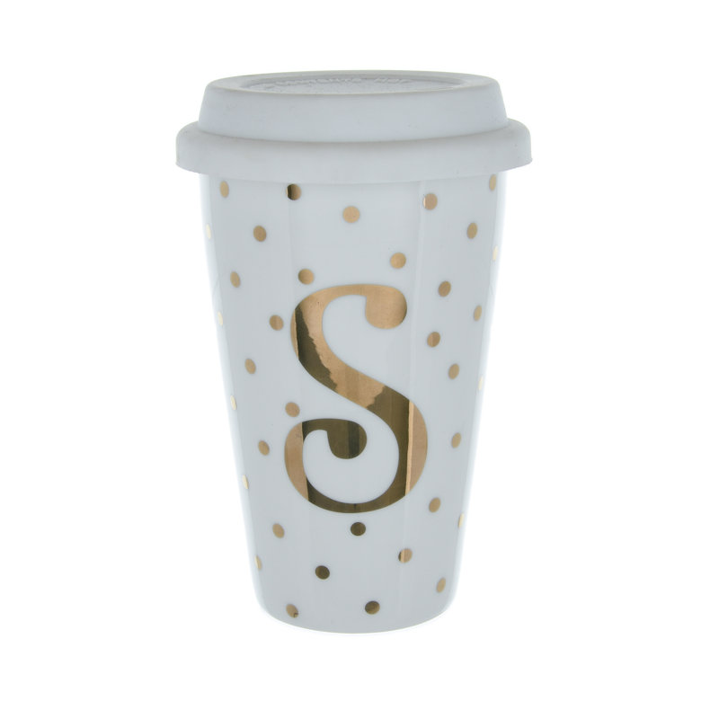 17 Stories Double Wall Insulated Bone China Travel Mug, S