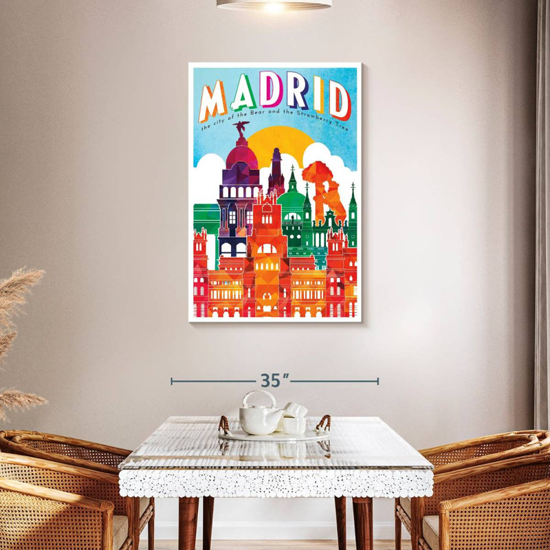Affiche rétro de Madrid, Madrid, H 45 po x l 30 po