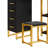 Halide Vanity Desk Table Set Stool with Tri-Fold Mirror, Adjustable Light Bulb-822922907