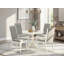 L'ensemble de mobilier de salle à manger 5 pièces comprend une table ronde avec Dropleaf et 4 chaises rembourrées en tissu Shitake en lin, 42 x 42 pouces, blanc lin-2011267920-2011267922-1945111985