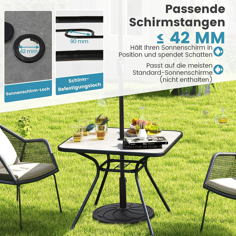 Claribel Square 80Cm L Outdoor Bar Table