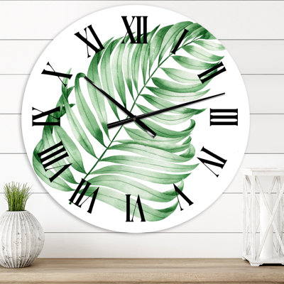 Horloge murale de style tropical feuille tropicale de Monstera II