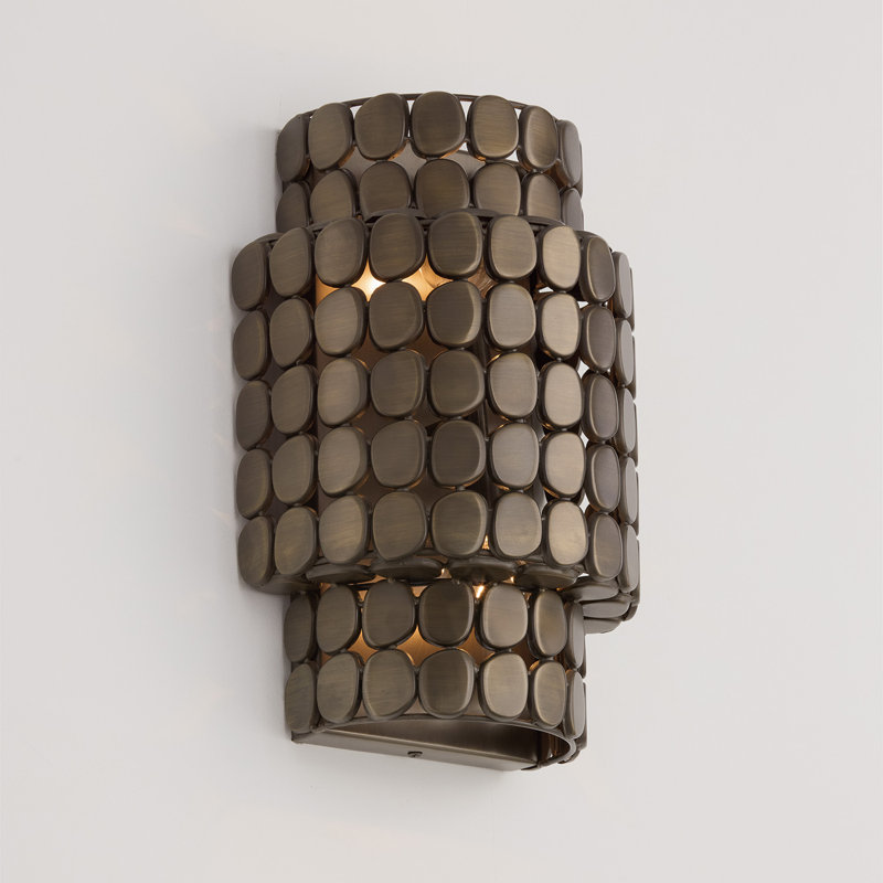 Eliana Dark Brass Tiered Cylindrical Wall Sconce