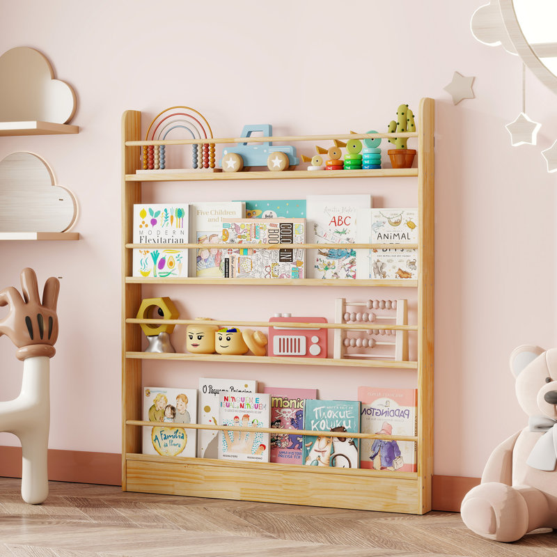 Bibliothèque 4 tiroirs Narraw Derrière la porte, (4 tablettes) H 47 po x l 39 po x P 4 po, Natural Wood